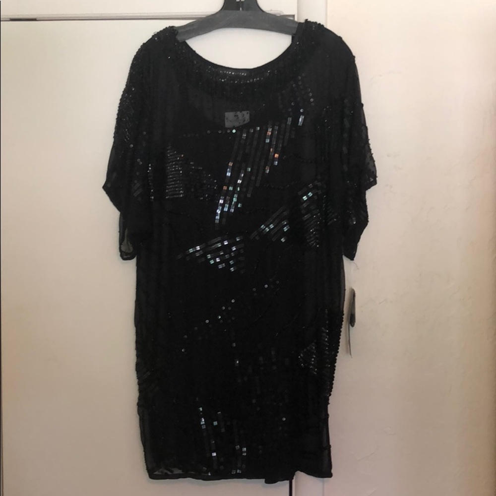 Aidan Mattox, Black Dress with Beads/Sequins
